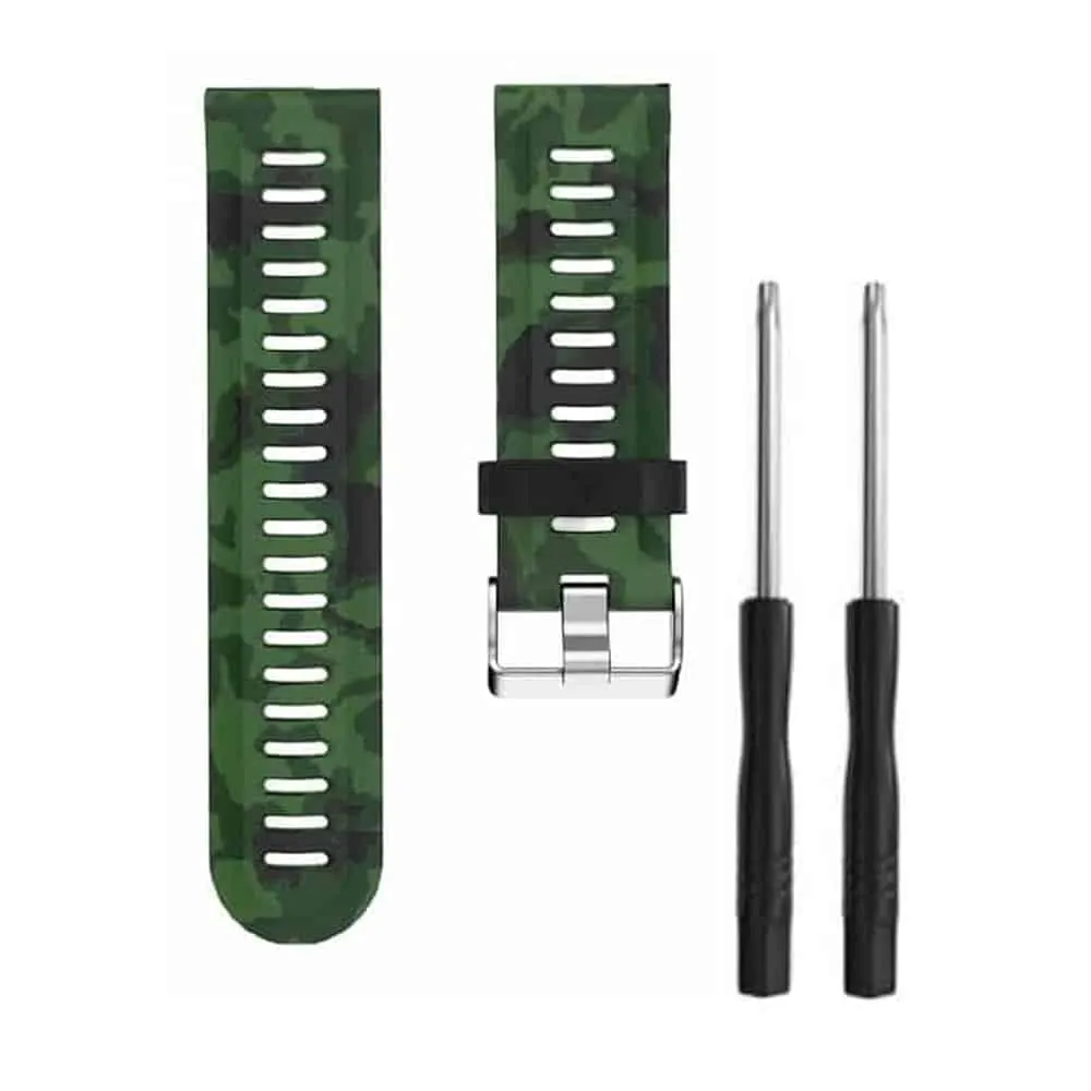26mm EasyFit Silicone Strap for Garmin - Camo Green
