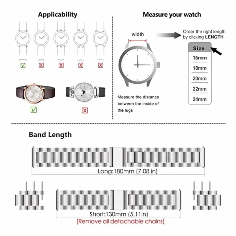 18mm Quick Release Stainless Steel Strap - Silver