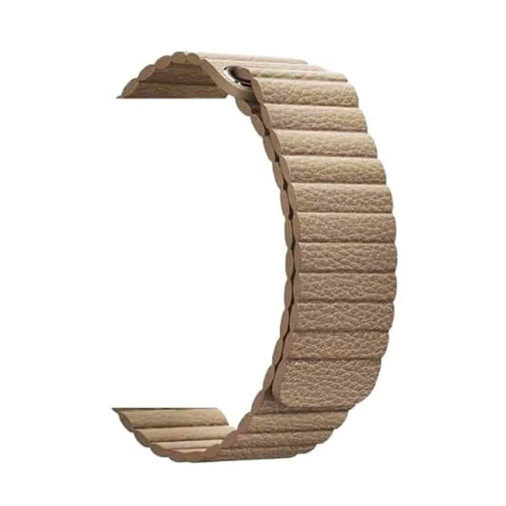 PU Vegan Leather Magnetic Strap for 42/44/45/49mm Apple Watch - Brown