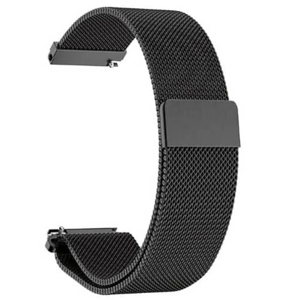 14mm Quick Release Stainless Steel Milanese Loop Strap - M/L - Black