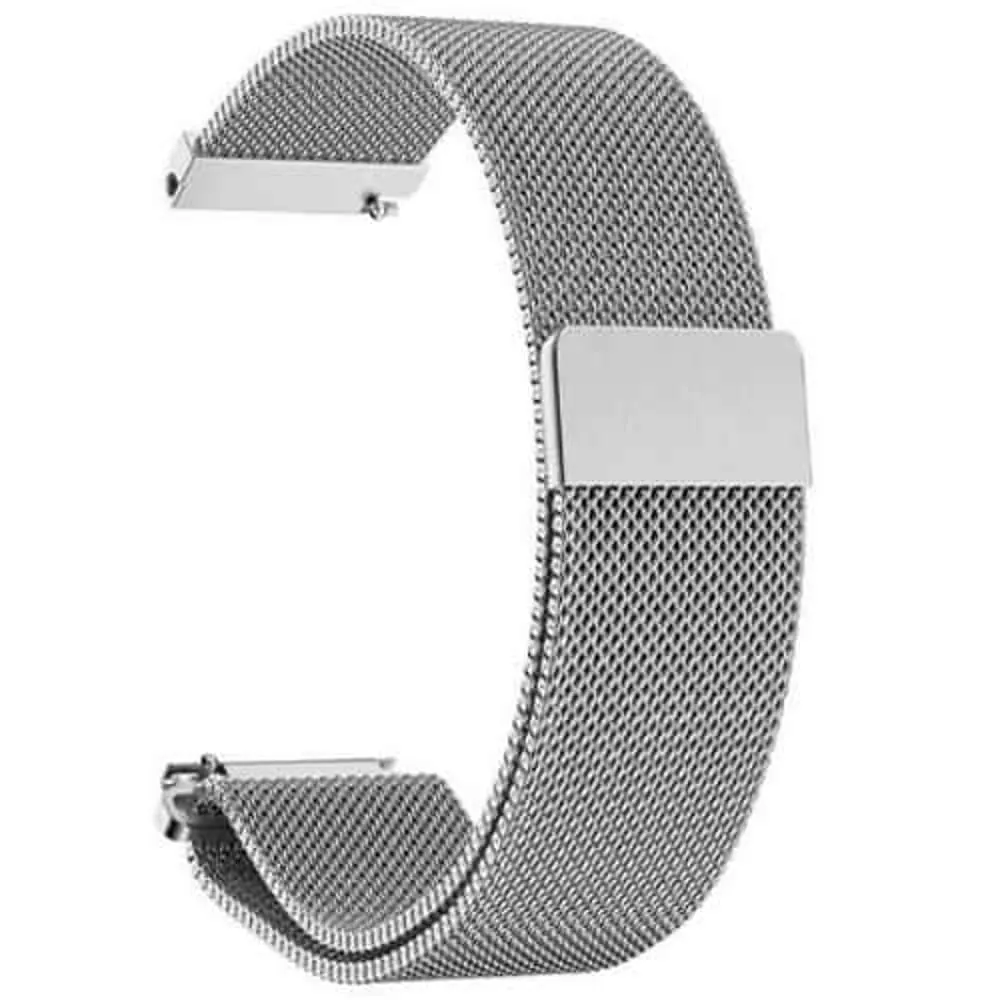 14mm Quick Release Stainless Steel Milanese Loop Strap - M/L - Silver