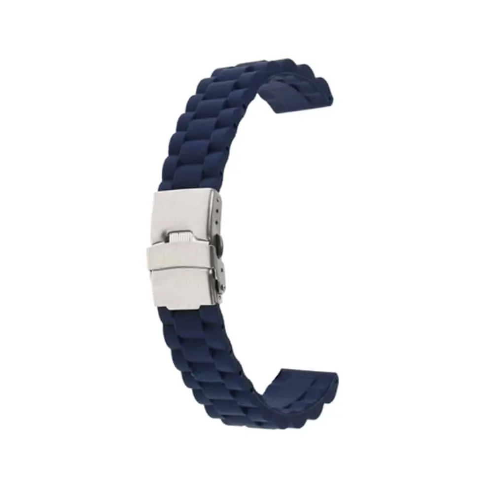 24mm PinFit Silicone Strap - Navy, M-L