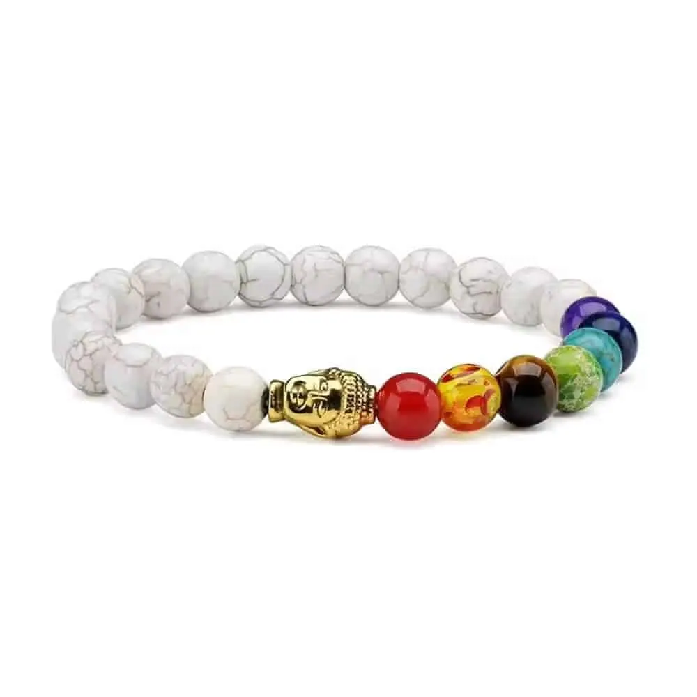 Crystal Rock 7-Chakra Healing Reiki Buddha Charm Bracelet