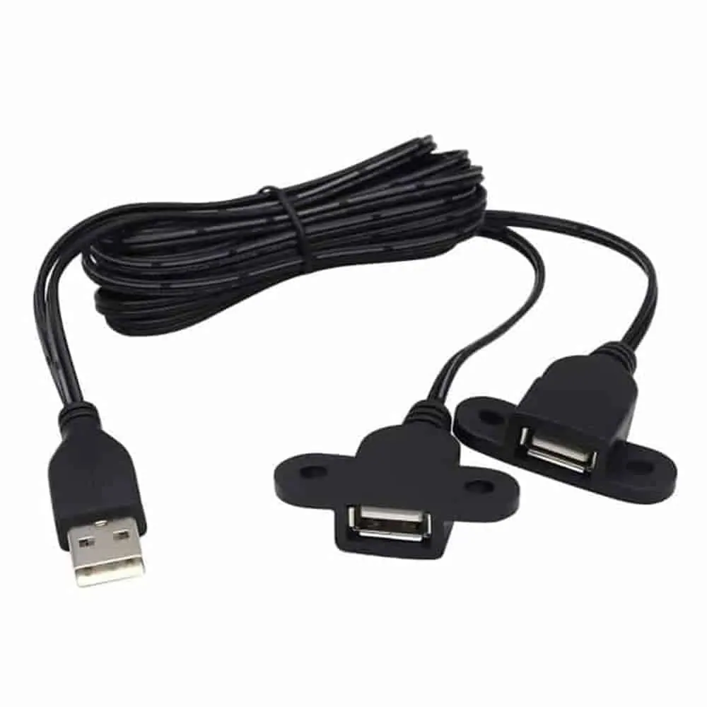 USB 2.0/ USB Type A 2-in-1 Device Charging Extension Cable