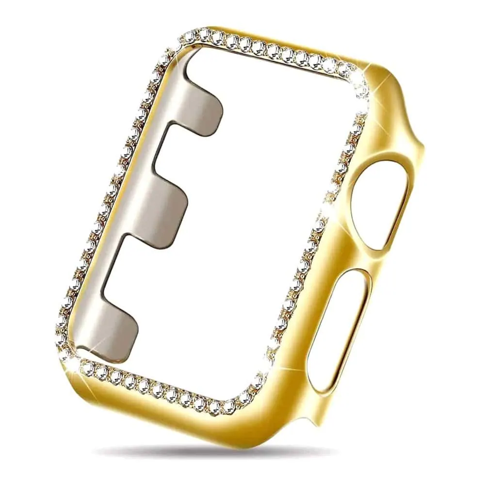 38mm Apple Watch Rhinestone PC Shiny Protective Frame - Gold