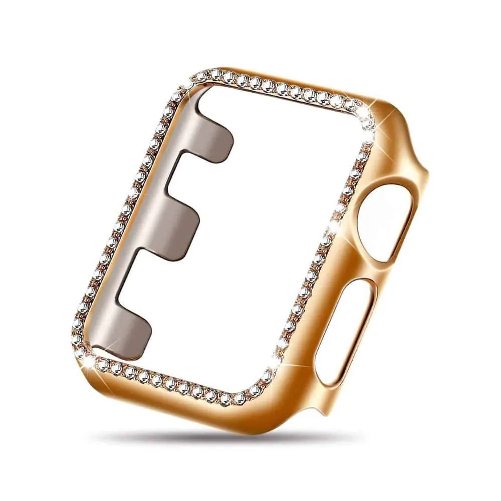 38mm Apple Watch Rhinestone PC Shiny Protective Frame - Rose Gold