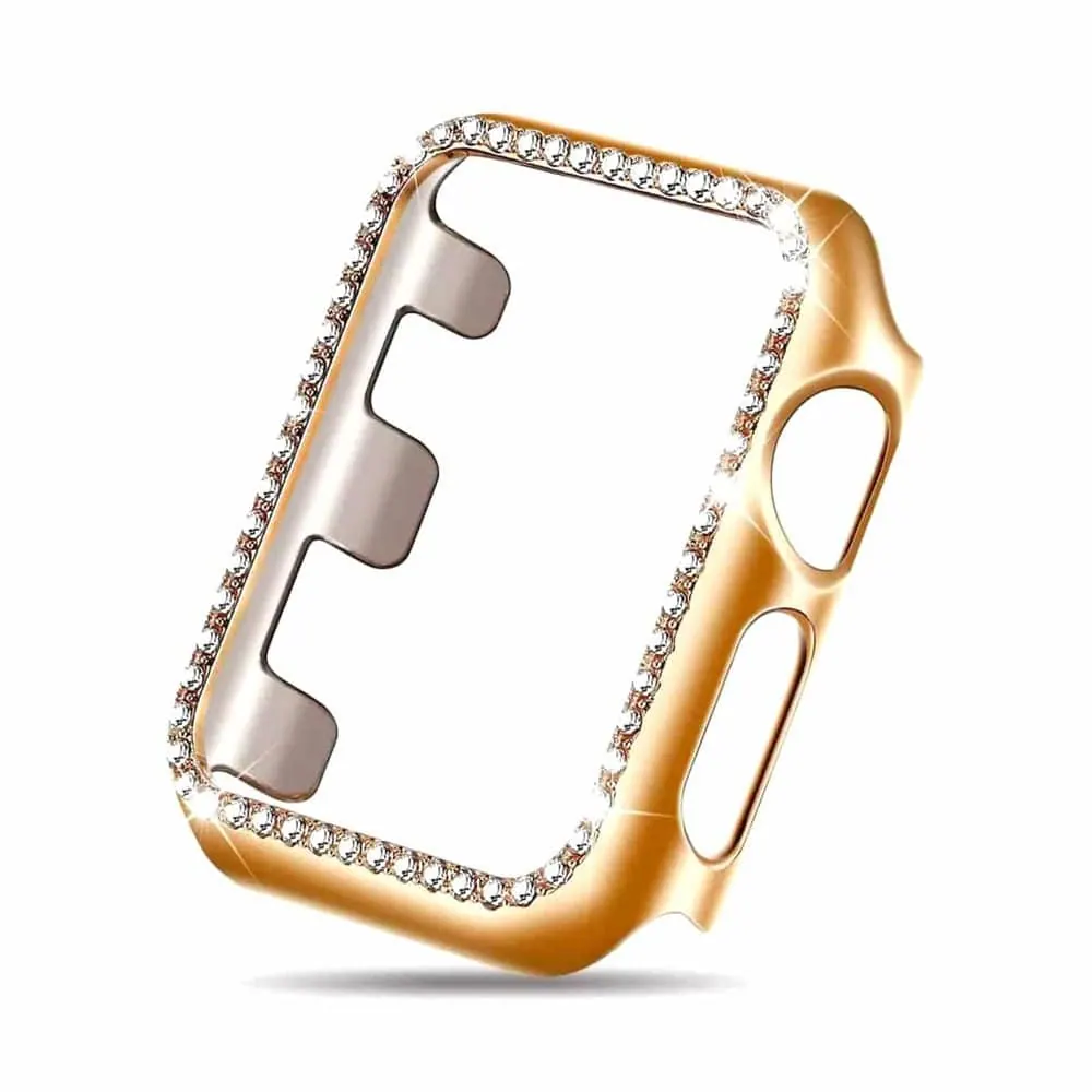 40mm Apple Watch Rhinestone PC Shiny Protective Frame - Rose Gold