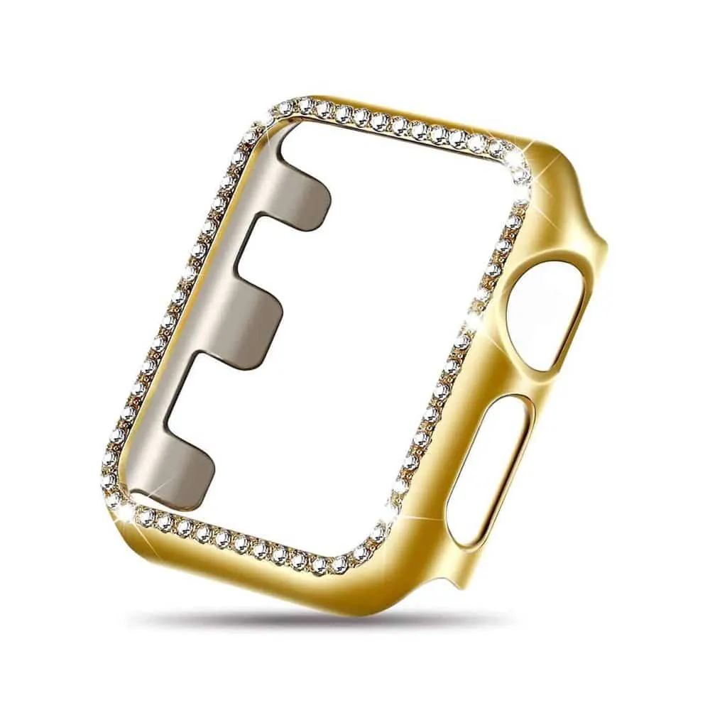 42mm Apple Watch Rhinestone PC Shiny Protective Frame - Gold