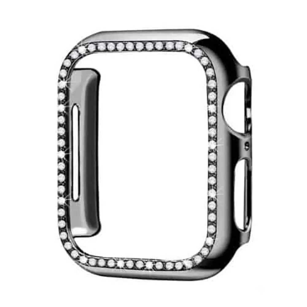 44mm Apple Watch Rhinestone PC Shiny Protective Frame - Black