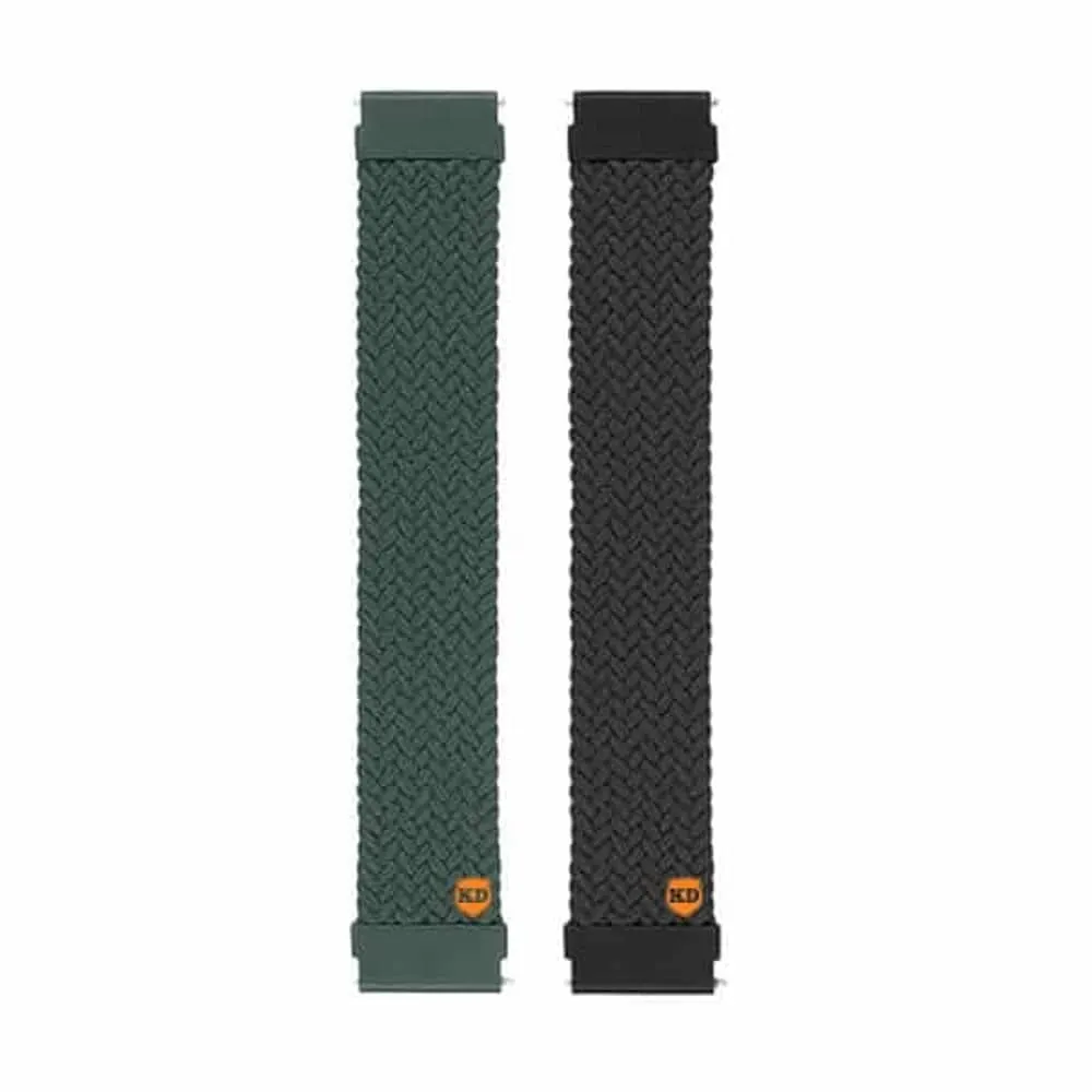 20mm PinFit Elastic Loop Strap- x2 Combo - Green & Black