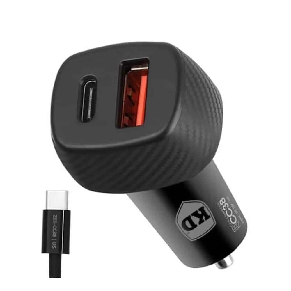 40W Dual Port Fast Universal Car Charger-USB A + Type C Output