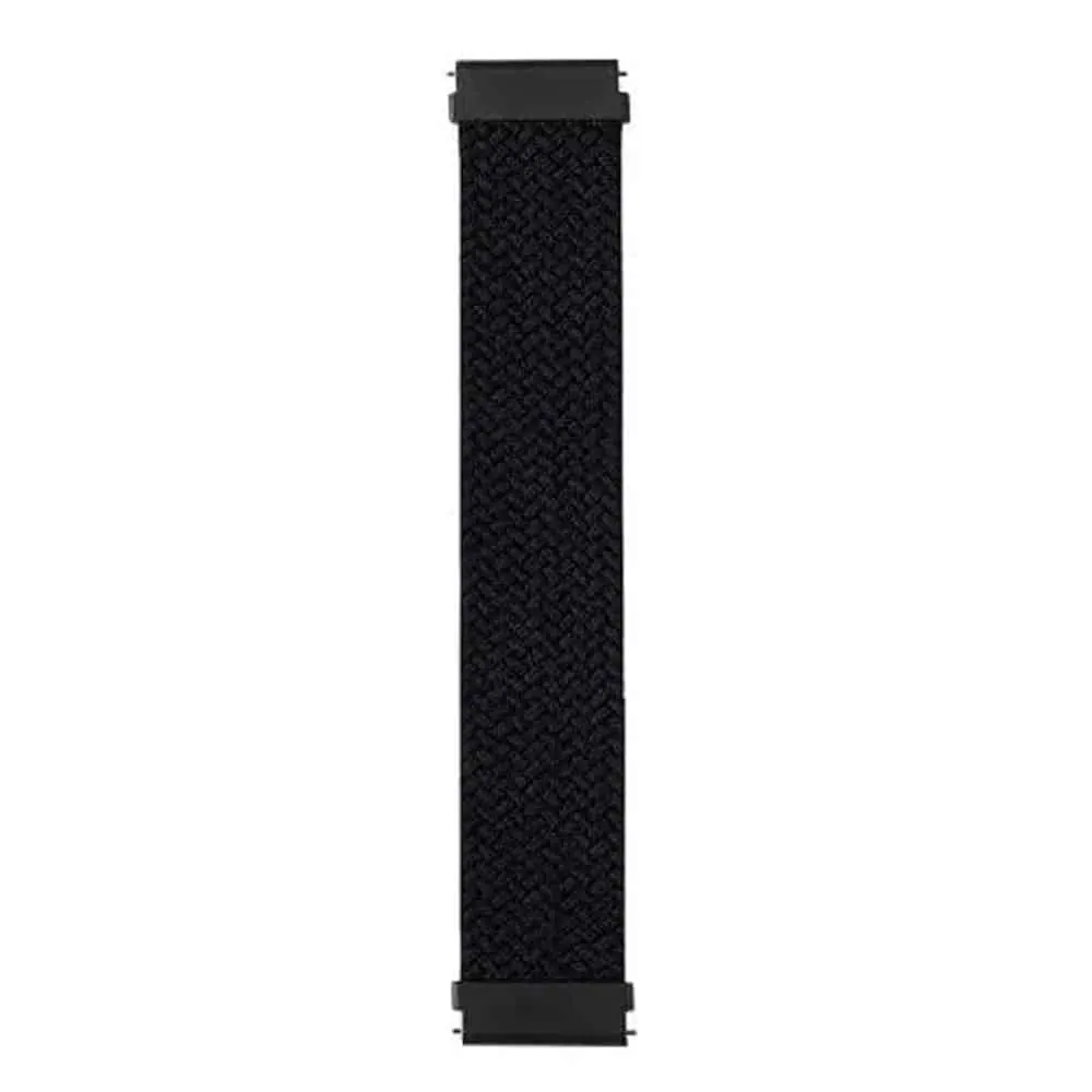 22mm PinFit Braided Elastic Loop Strap - Black, L