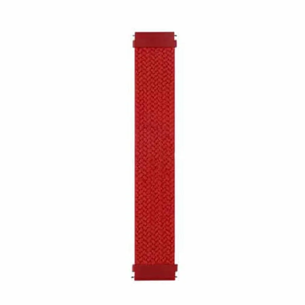 22mm PinFit Braided Elastic Loop Strap - Red, S