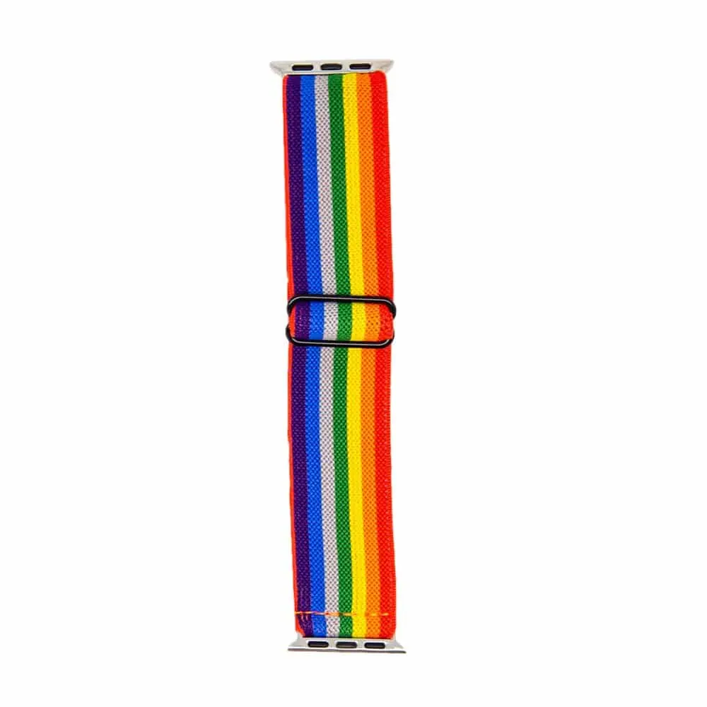 Woven Nylon Strap for 38/40/41mm Apple Watch- Rainbow- M/L