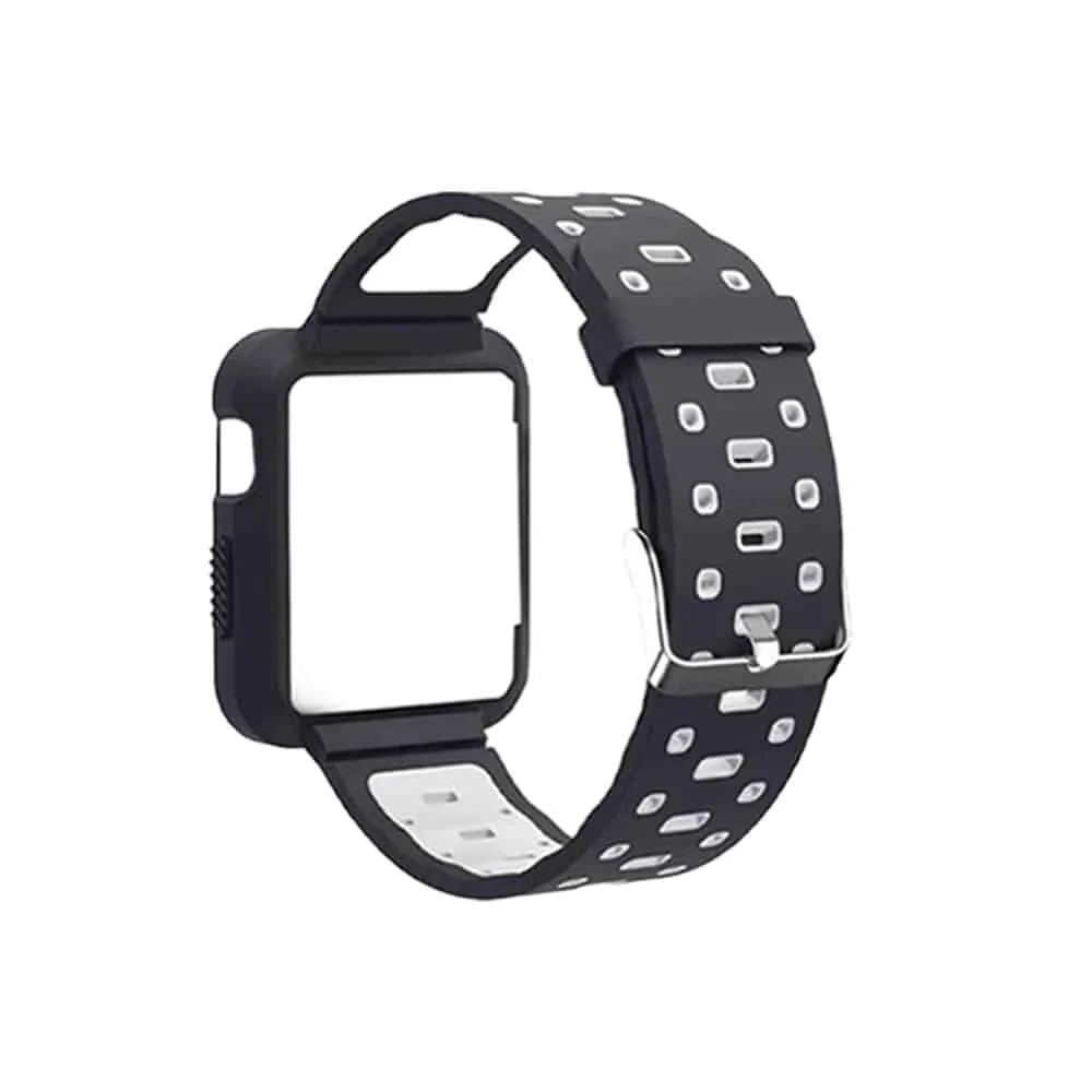 Silicone Strap & Case Compatible with 42mm iWatch - Black, Grey