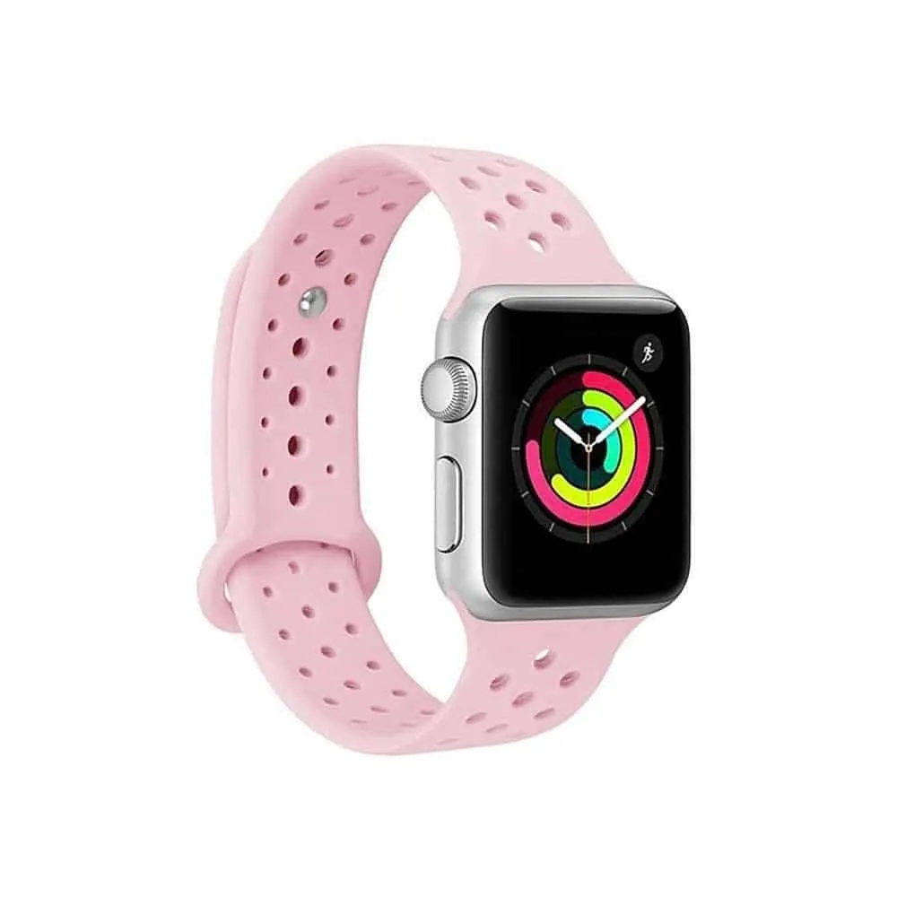 Silicone Strap for 42/44/45/49mm Apple Watch (S/M)- Light Pink