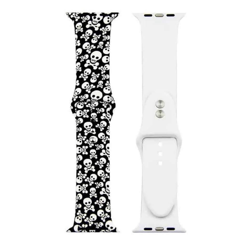 38/40/41mm Apple Watch silicone strap - Skulls (M-L)