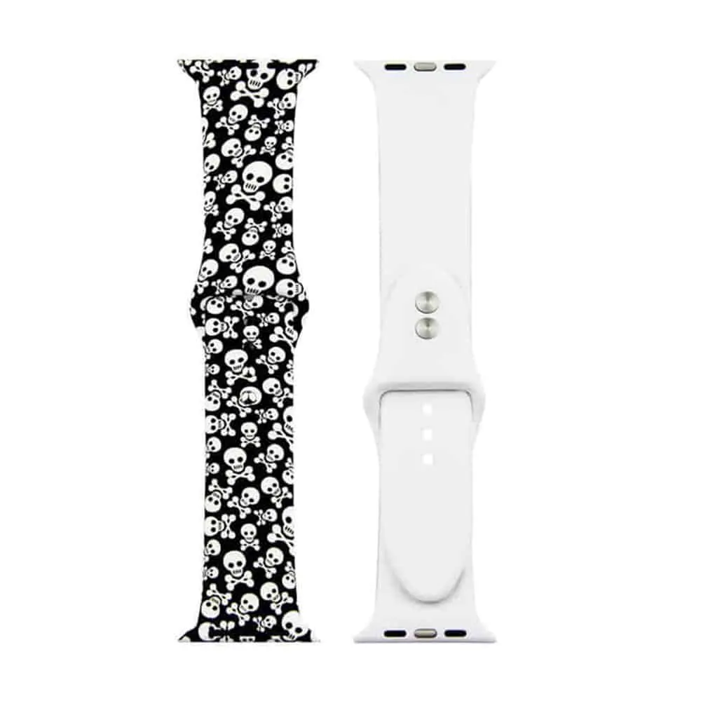 38/40/41mm Apple Watch silicone strap - Skulls (S-M)
