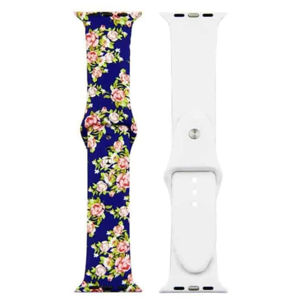 Silicone Strap Apple iWatch 38/40/41mm M/L - Floral