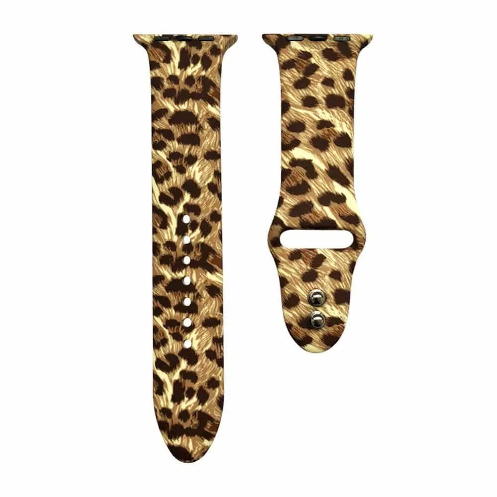 Silicone Strap for 42/44/45/49mm Apple Watch (S/M) - Cheetah
