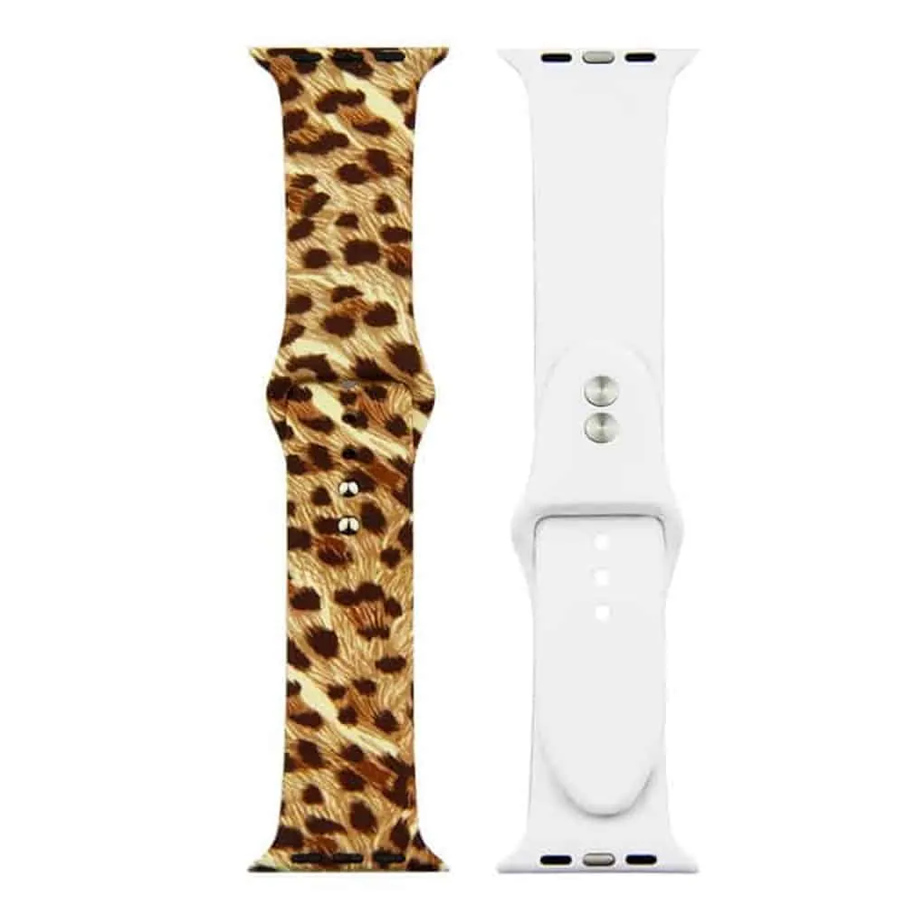 38/40/41mm Apple Watch Silicone Strap - Cheetah Print (M-L)