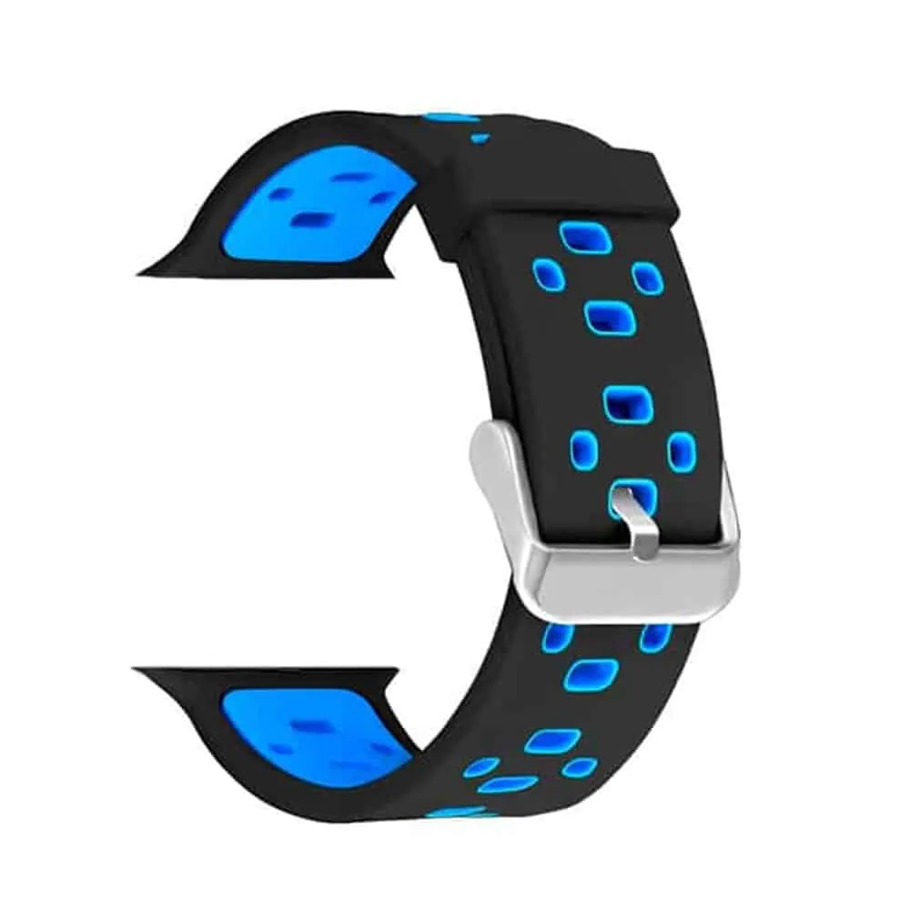 Silicone Strap Compatible with 42/44/45mm iWatch - Black & Blue