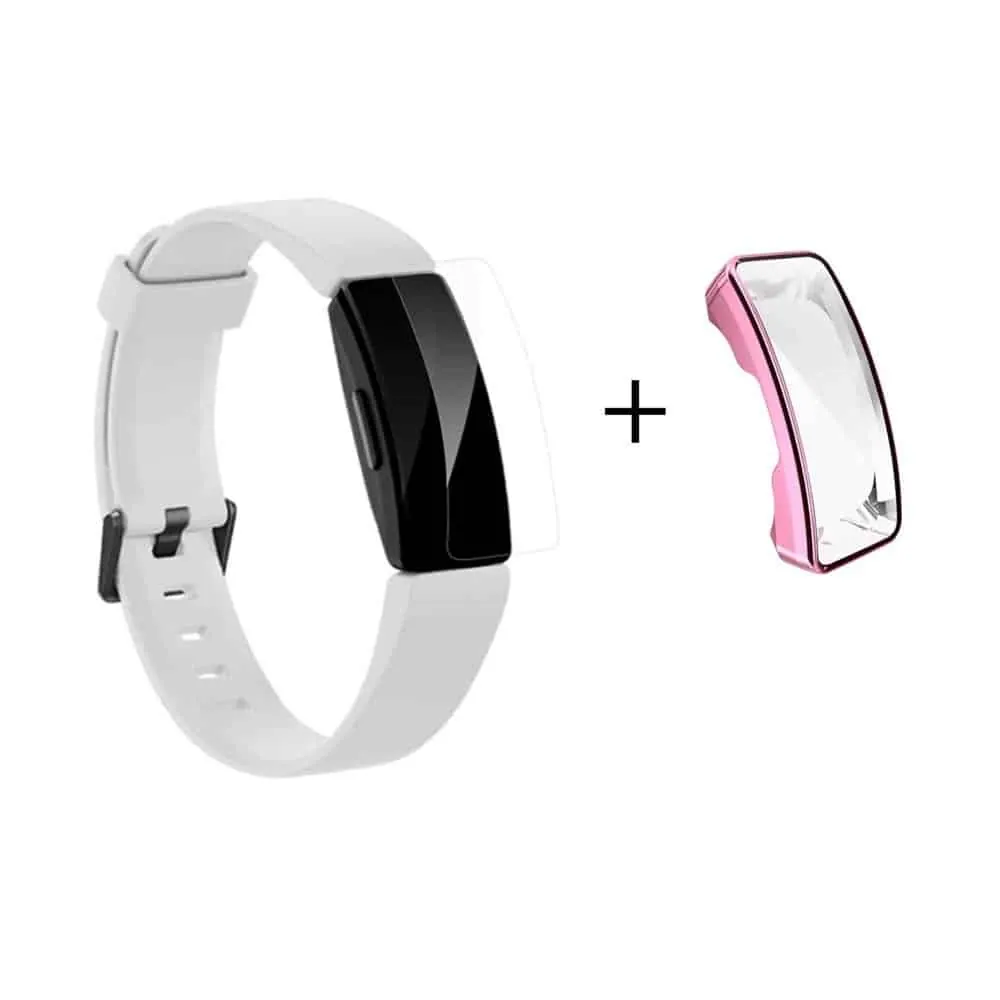 TPU Case + Screen Protector Combo for Fitbit Inspire - Pink