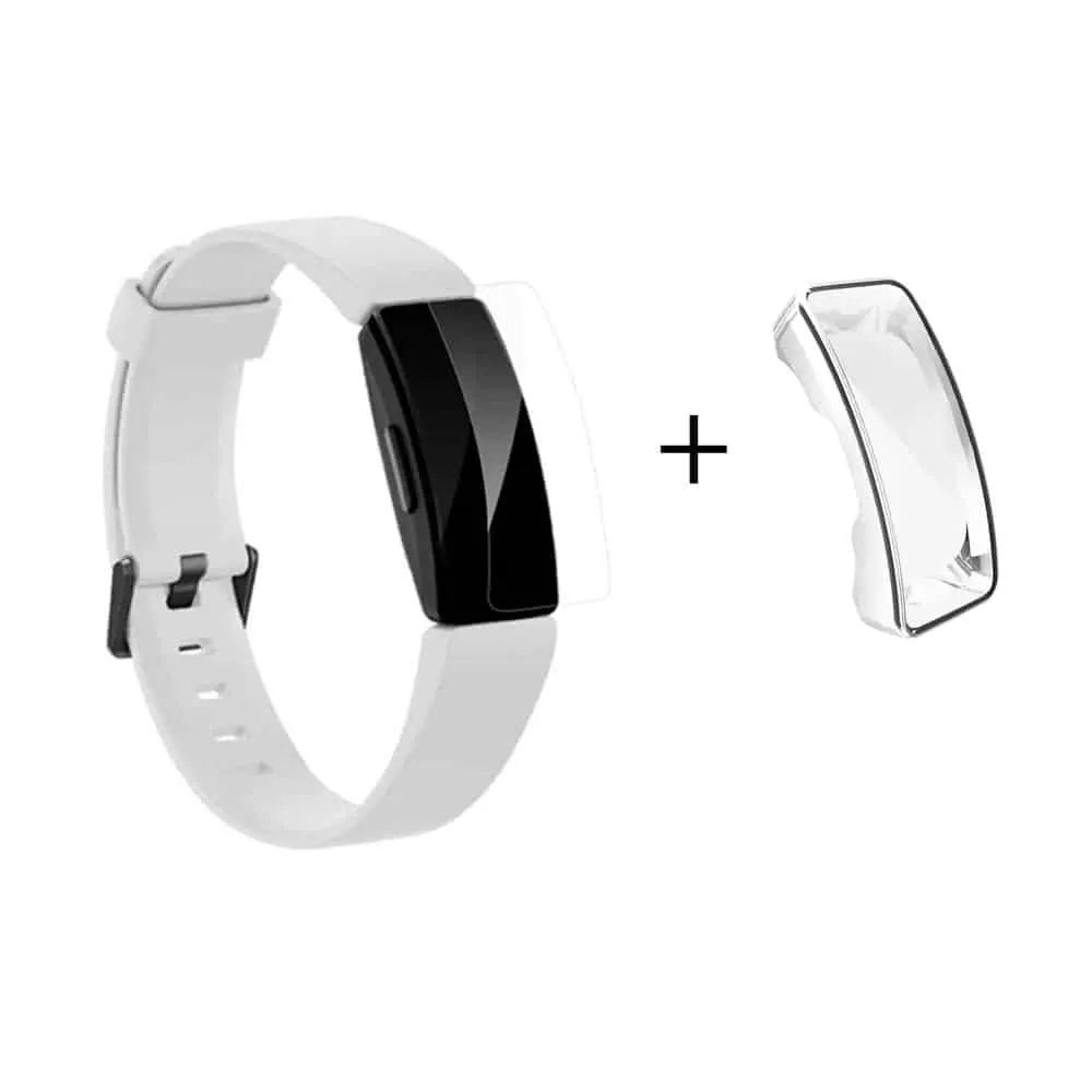TPU Case + Screen Protector Combo for Fitbit Inspire - Silver