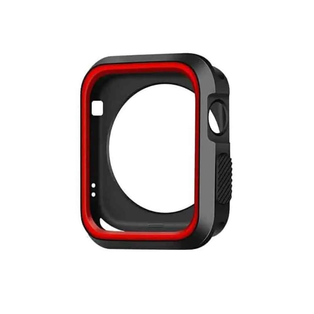 Silicone Protective Case for 42MM Apple Watch - Black & Red