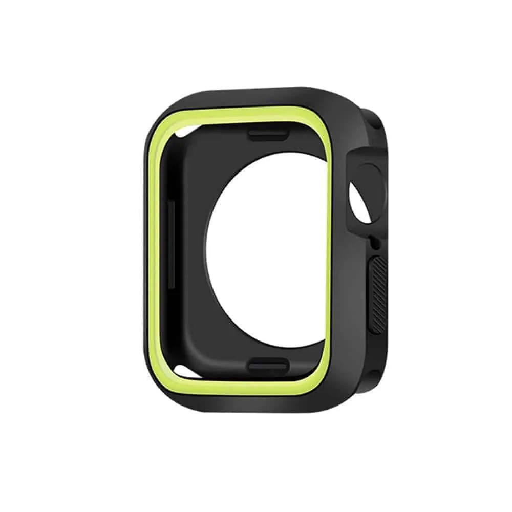 Silicone Protective Case for 42MM Apple Watch - Black & Yellow