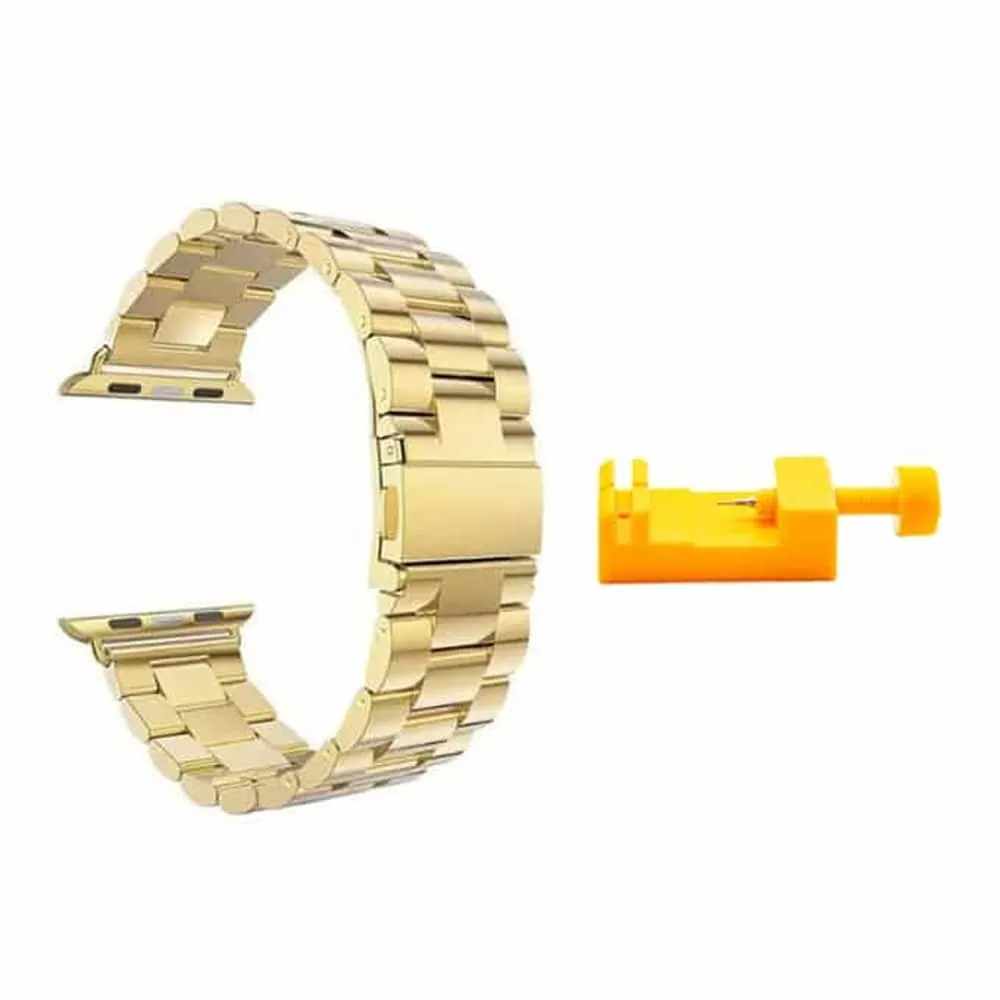 3 Link Stainless Steel Strap for 42/44/45/49mm Apple Watch - Gold