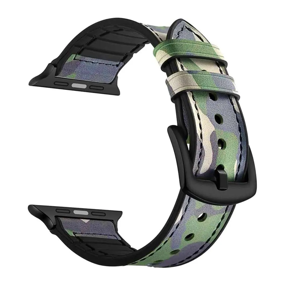 Leather & Silicone Strap for 38/40/41mm Apple Watch - GC