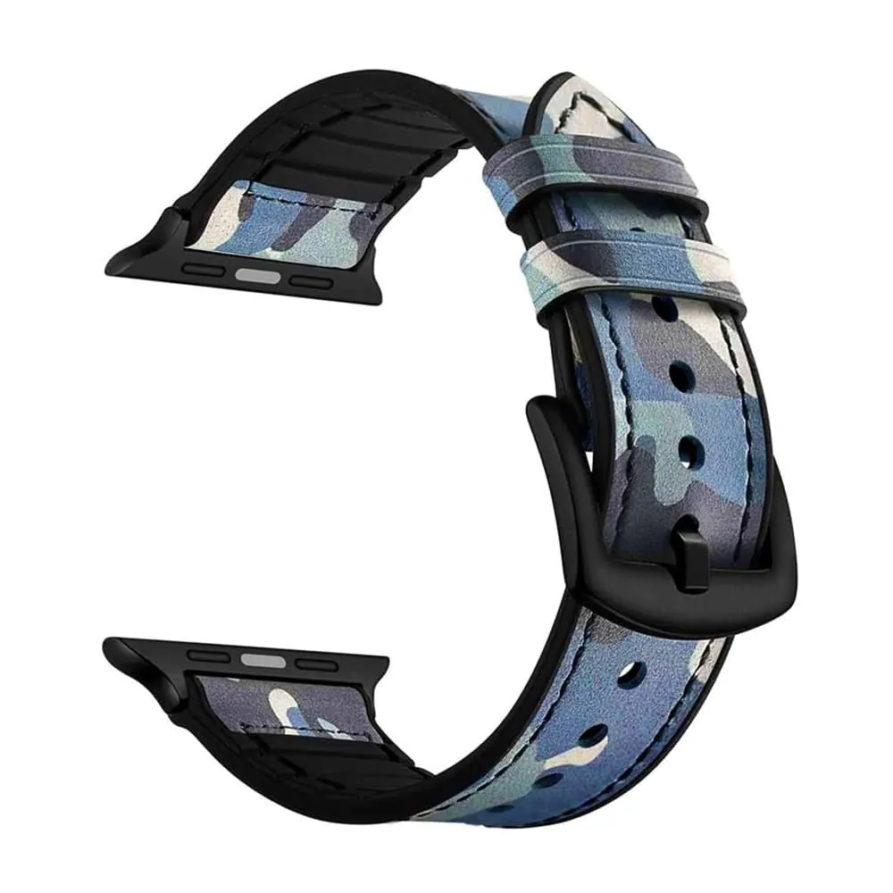 Leather & Silicone Strap for 38/40/41mm Apple Watch