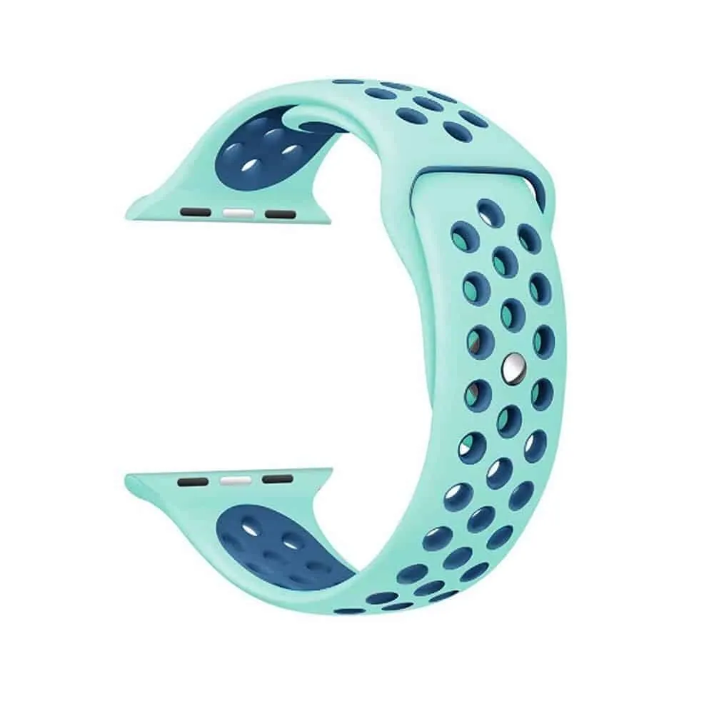 Silicone Strap for 38/40/41mm Apple Watch (M/L) - Frost Blue & Blue