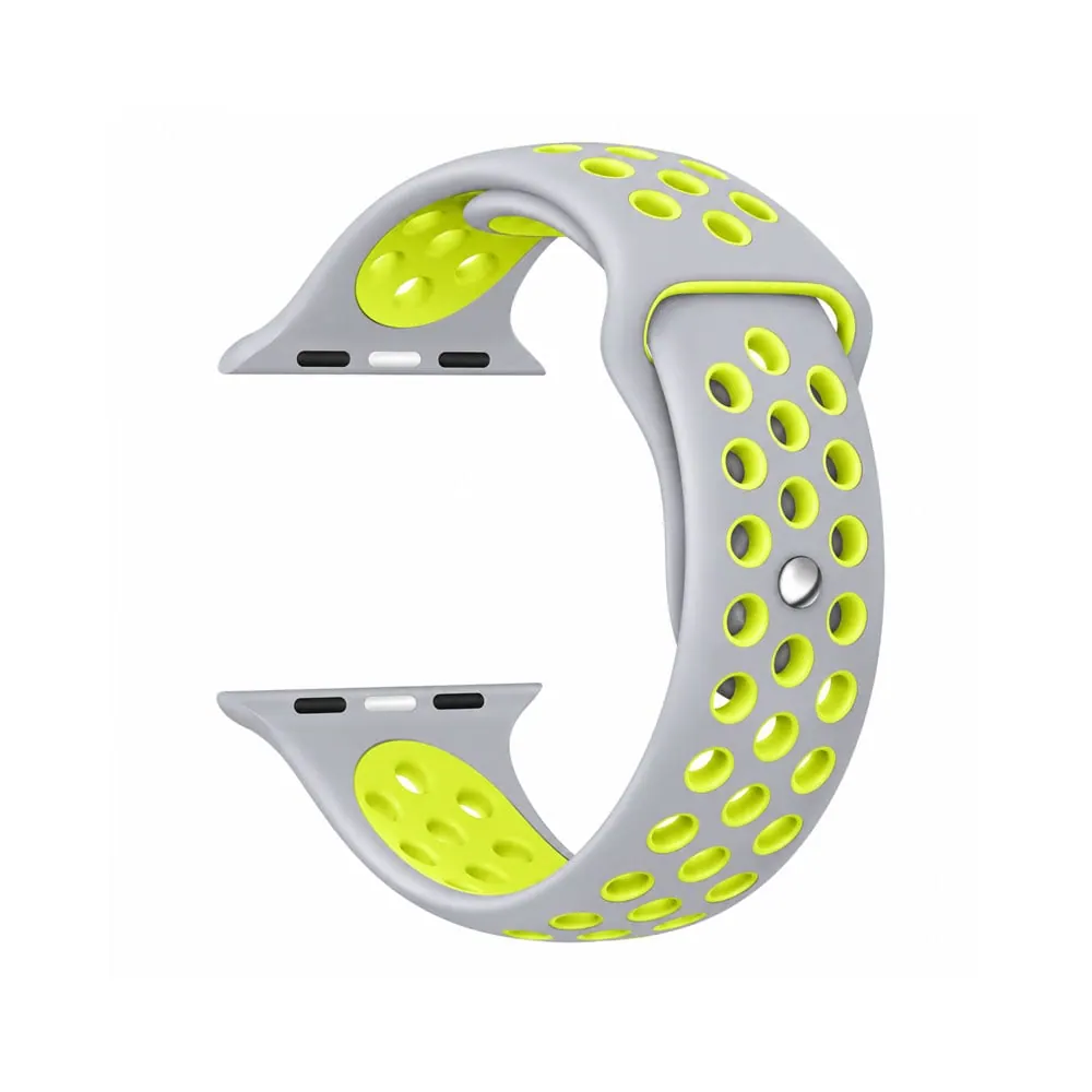 Silicone Strap for 38/40/41mm Apple Watch (M/L) - Grey & Yellow