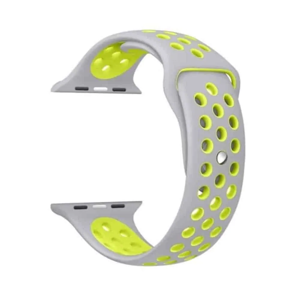 Silicone 38/40mm Apple Watch Strap - Grey & Yellow (S/M)
