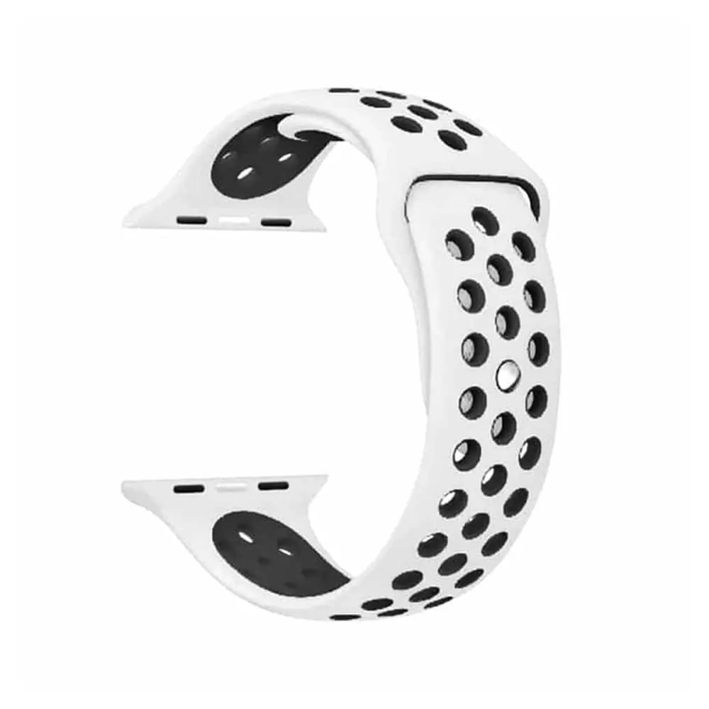 Silicone Strap for 38/40/41mm Apple Watch (S/M) - White & Black