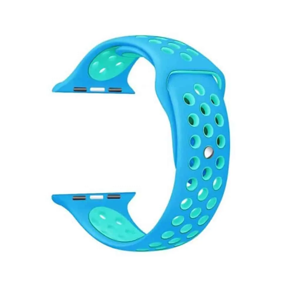 Silicone Strap for 42/44/45/49mm Apple iWatch (M/L) - Blue & Frost Blue