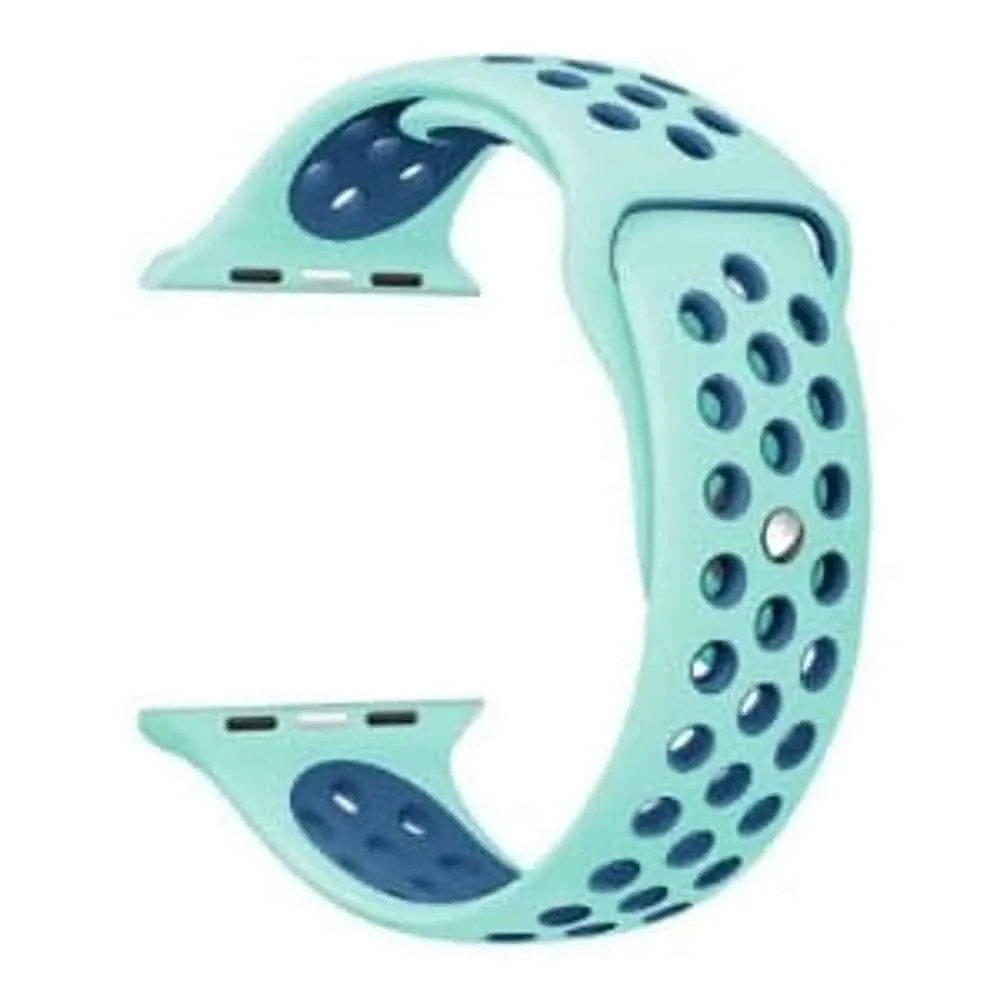 Silicone Strap for 42/44/45/49mm Apple Watch (M/L) - Frost Blue & Blue