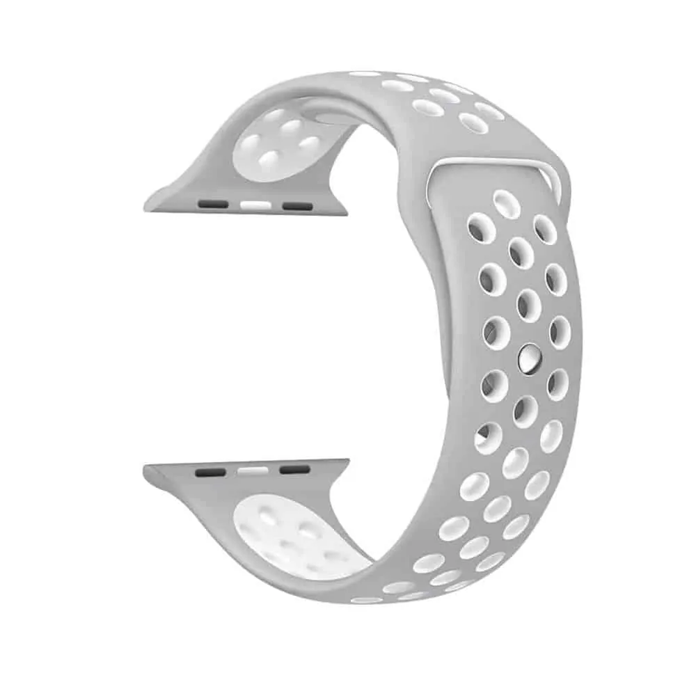Silicone Strap for 42/44/45/49mm Apple Watch (S/M) - Grey & White