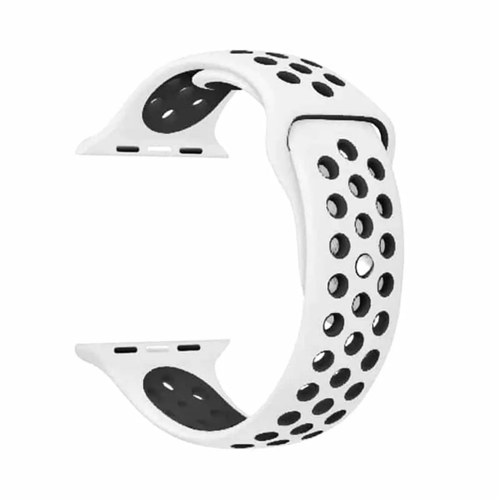 Silicone Strap for 42/44/45/49mm Apple Watch (S/M) - White & Black