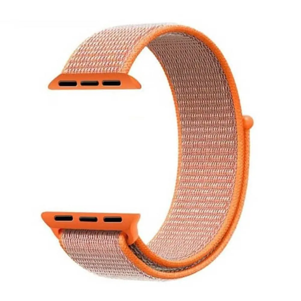 Velcro Nylon Strap for 42/44/45/49mm Apple Watch- Orange