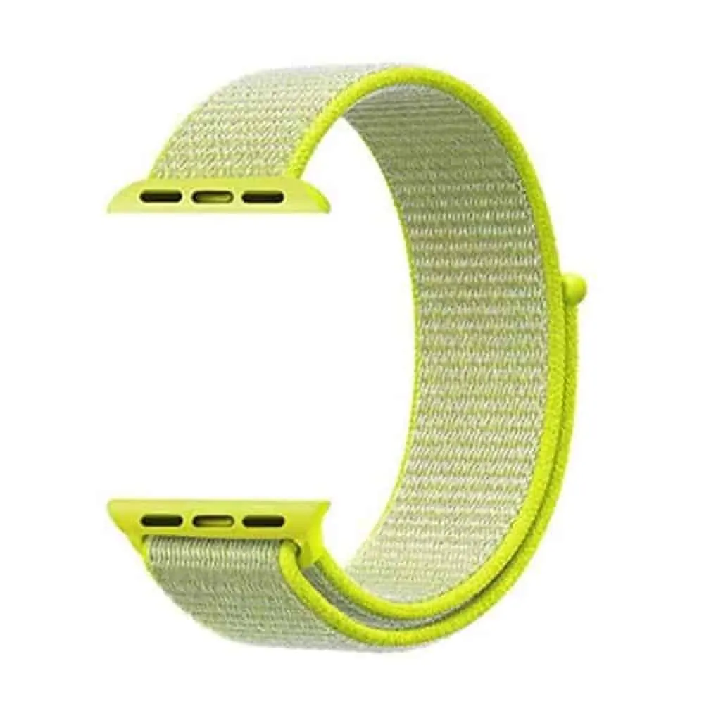 Velcro Nylon Strap for 42/44/45/49mm Apple Watch- Lime Green