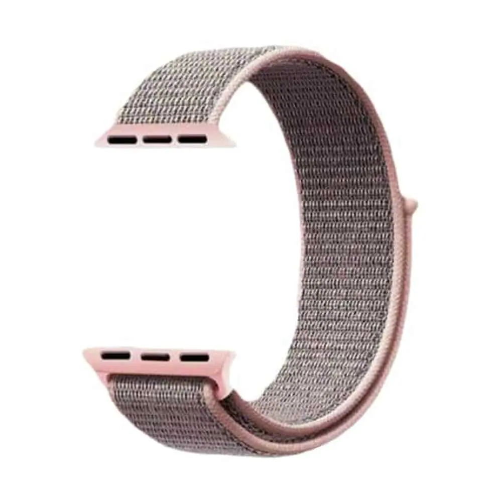 Velcro Nylon Strap for 42/44/45/49mm Apple Watch- Pink Sand