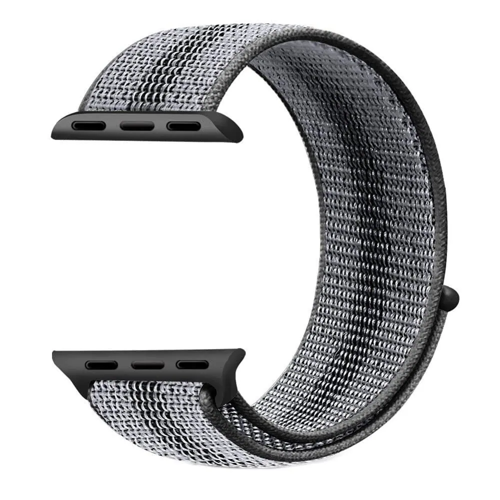 Velcro Nylon Strap for 42/44/45/49mm Apple Watch- Black & Grey