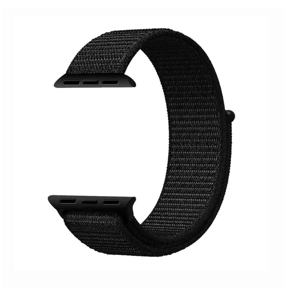 Velcro Nylon Strap for 42/44/45/49mm Apple Watch - Black