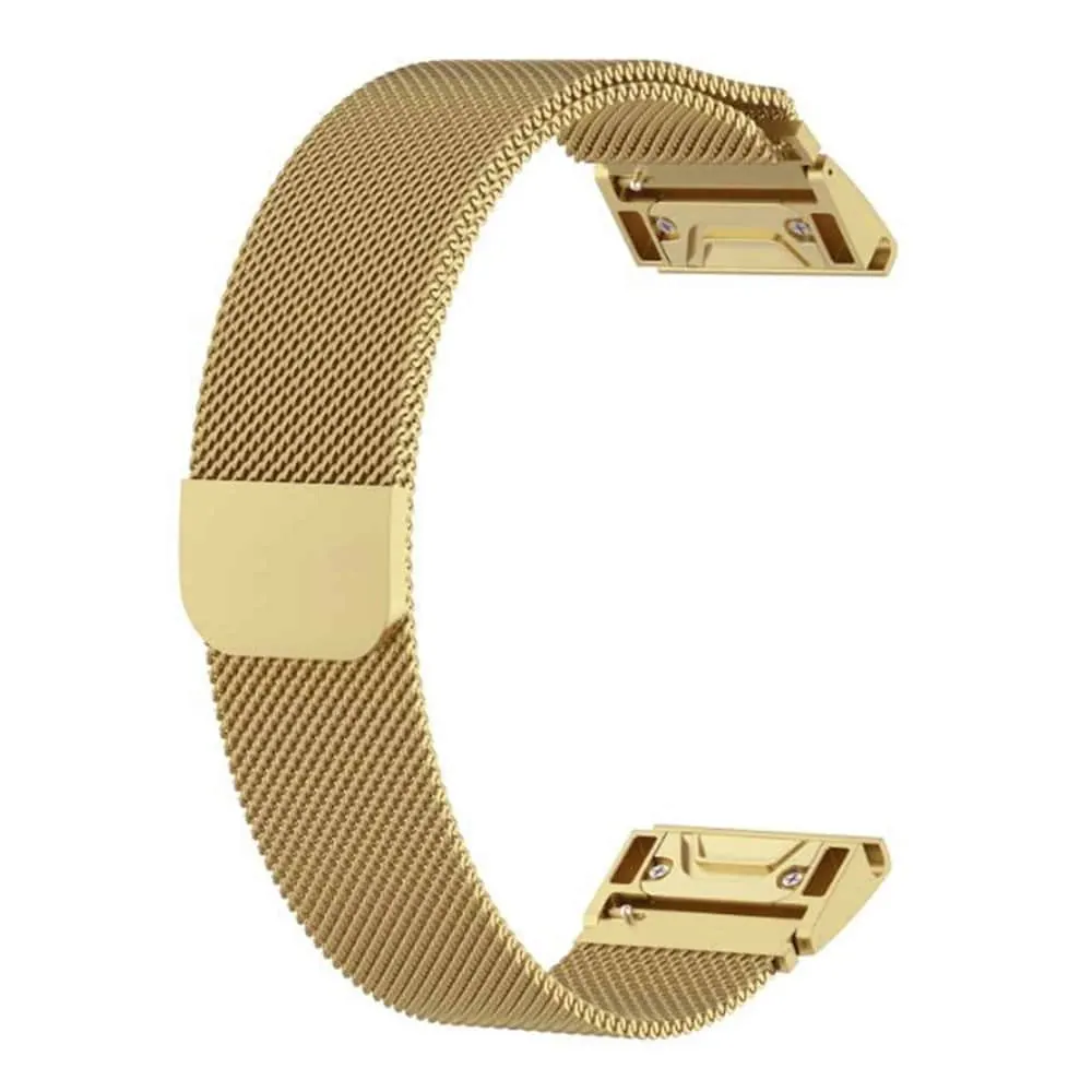 20mm EasyFit Stainless Steel Milanese Strap for Garmin - Gold