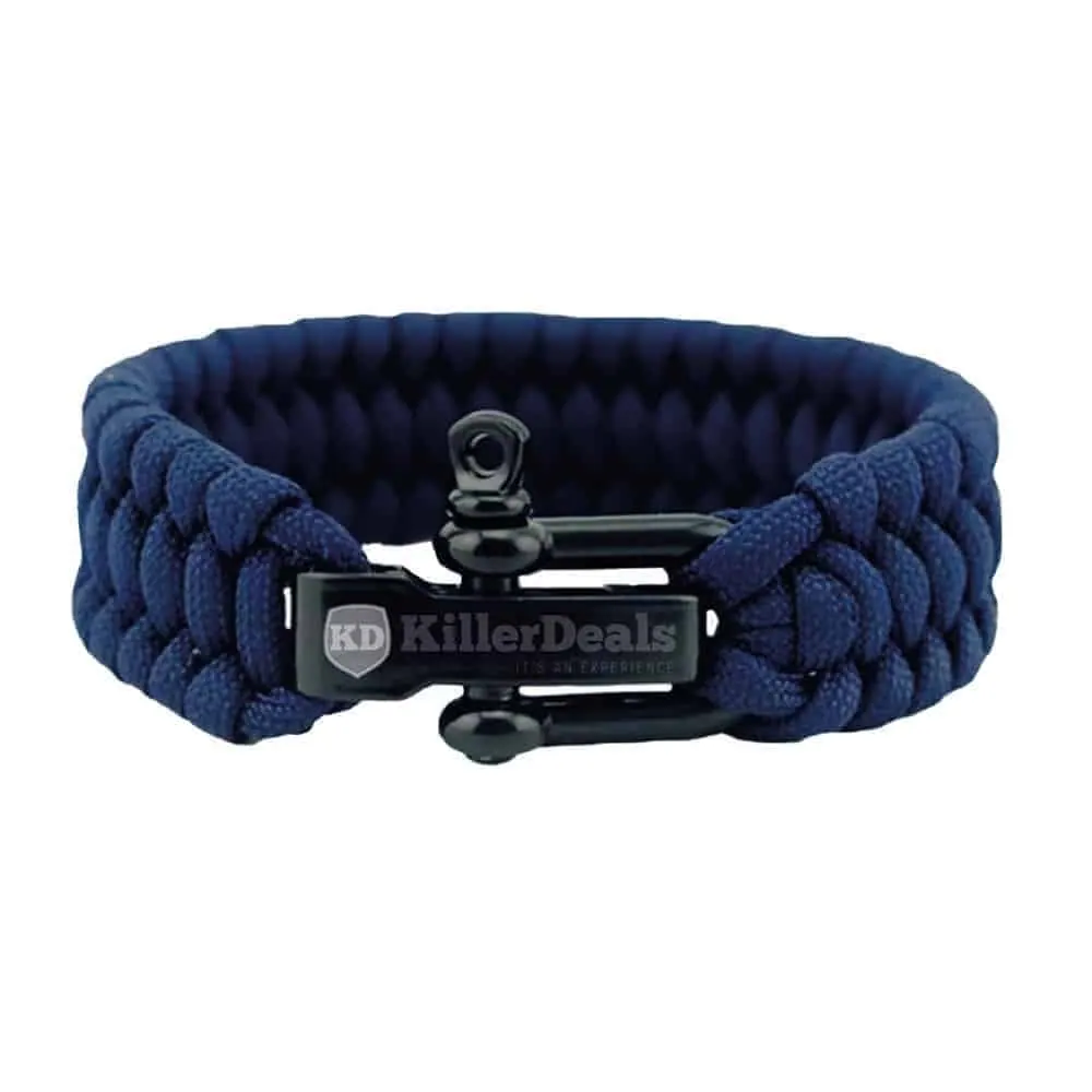 Paracord Outdoor Camping Tactical Survival Bracelet - Navy- L