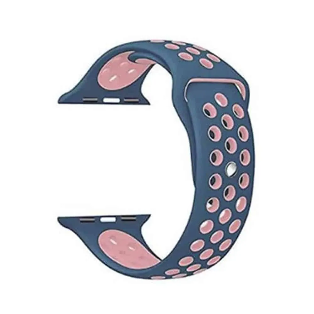 Silicone Strap for 38/40/41mm Apple watch (S/M) - Navy & Pink