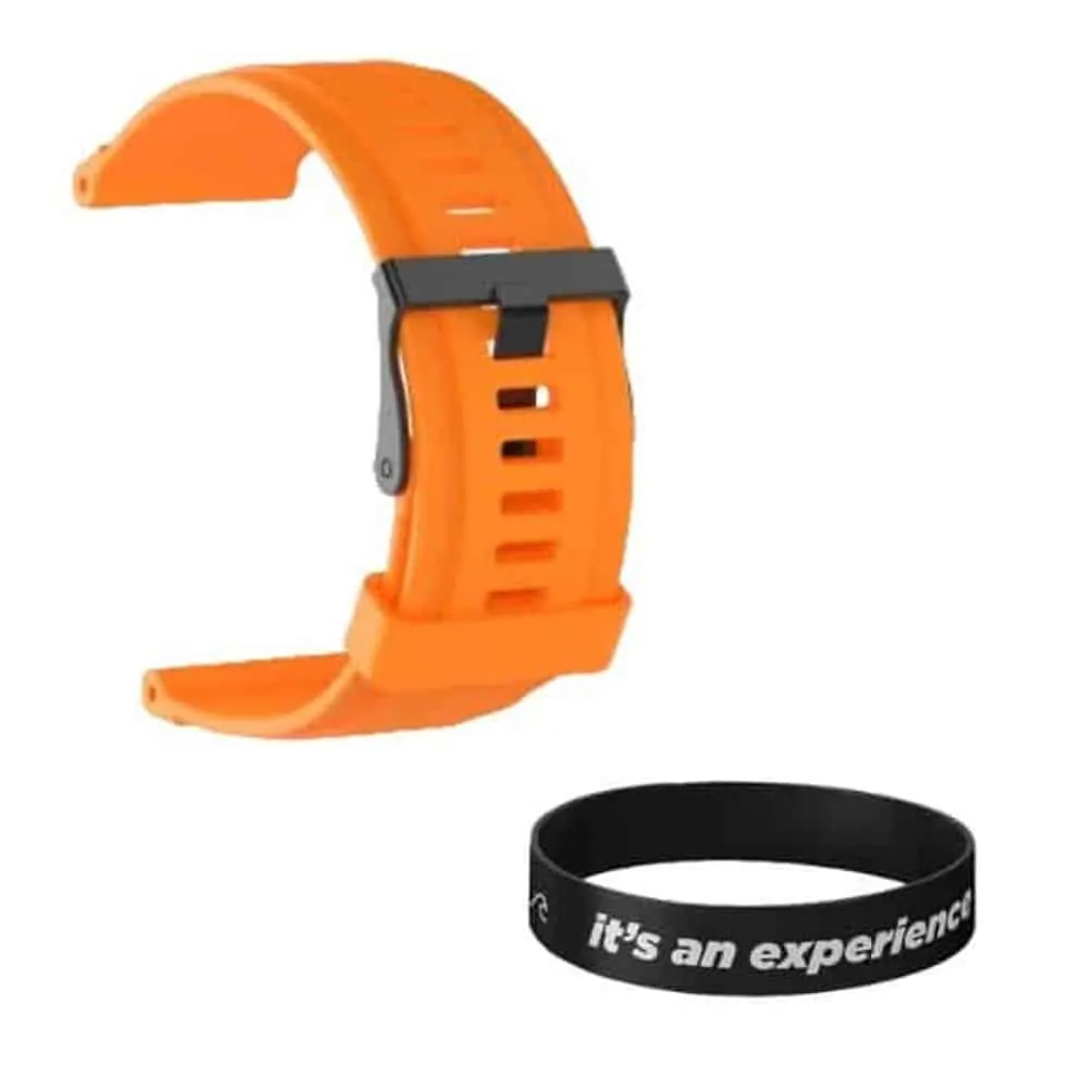 Orange Silicone Strap for Suunto Core + Free Wristband Combo